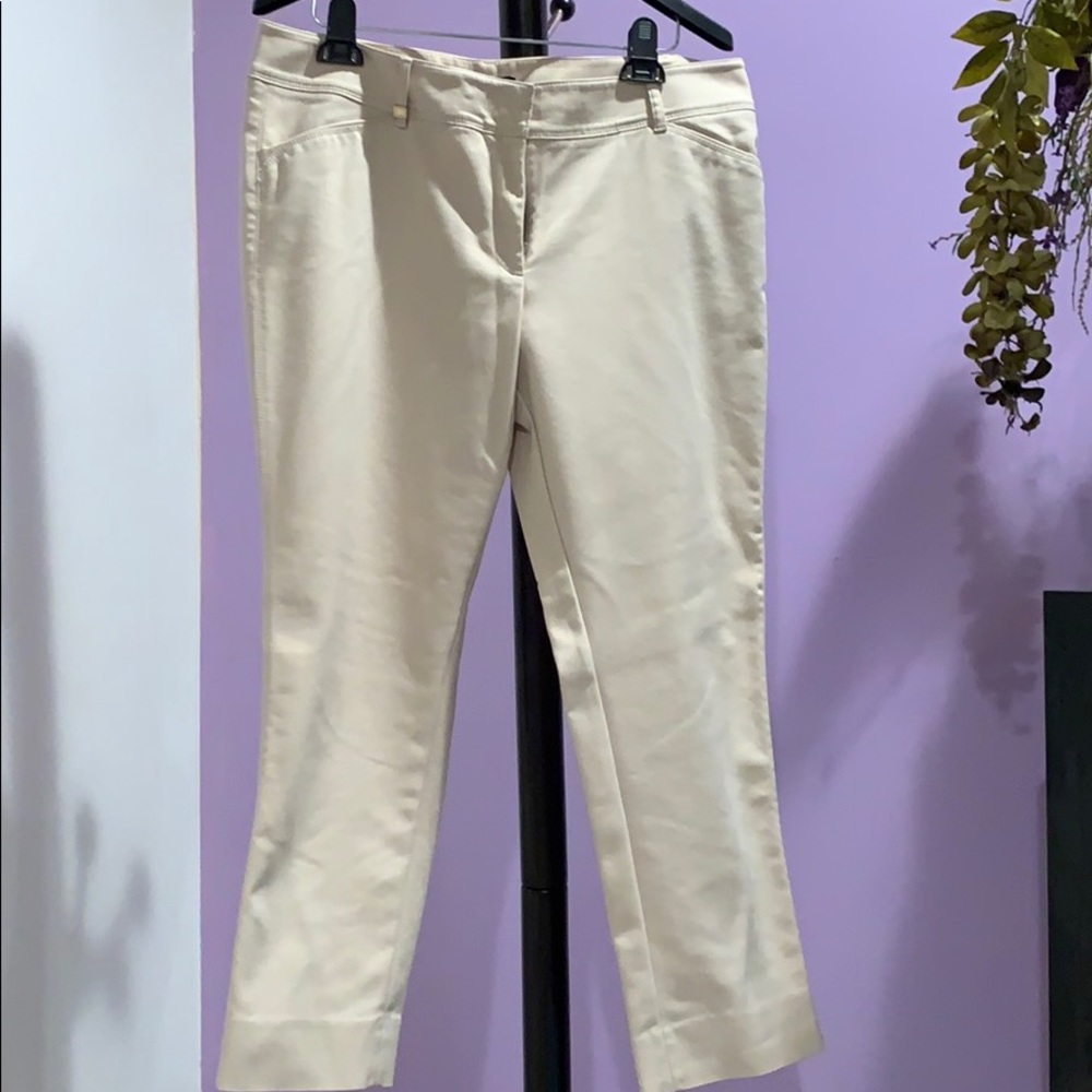 WHBM Slim ankle cropped tan pants Size14R